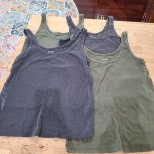 Lot Of 4 Old Navy First Layer Ribbed Tank Tops L
